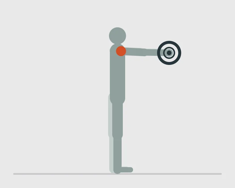 Barbell Front Raise, end position