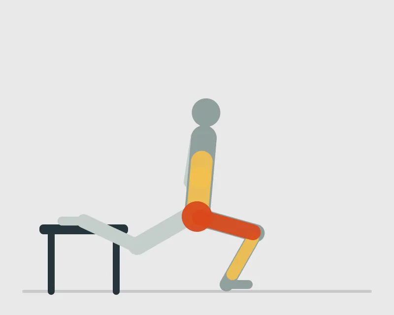Bodyweight Bulgarian Split Squat, end position