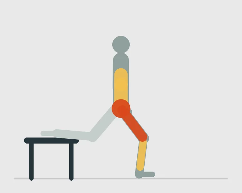 Bodyweight Bulgarian Split Squat, start position
