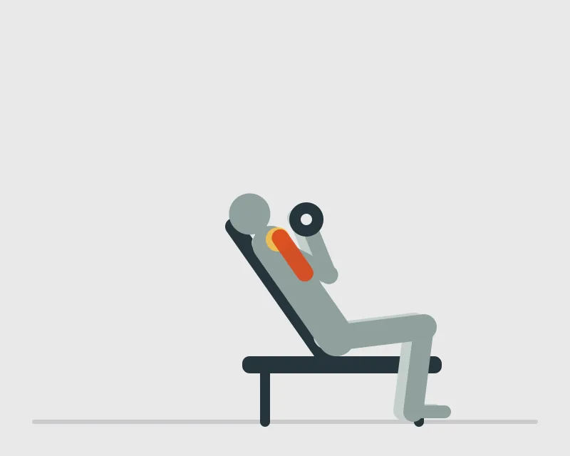 Incline Dumbbell Fly, end position
