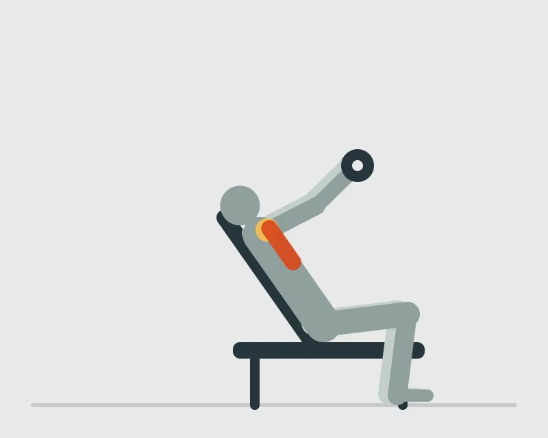 Incline Dumbbell Fly, start position