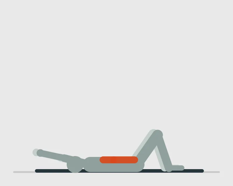 Long Arm Crunch, start position