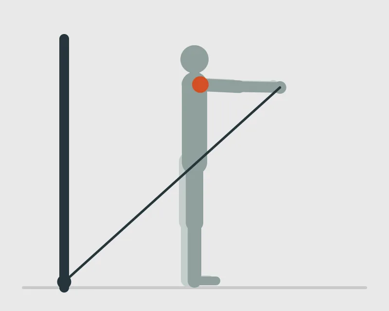 One-Arm Low-Pulley Front Raise Neutral Grip, end position