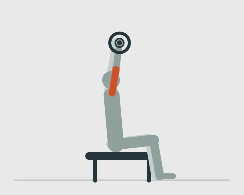 Seated Barbell French Press, start position