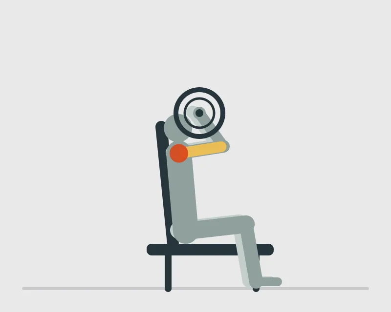 Seated Barbell Shoulder Press, start position