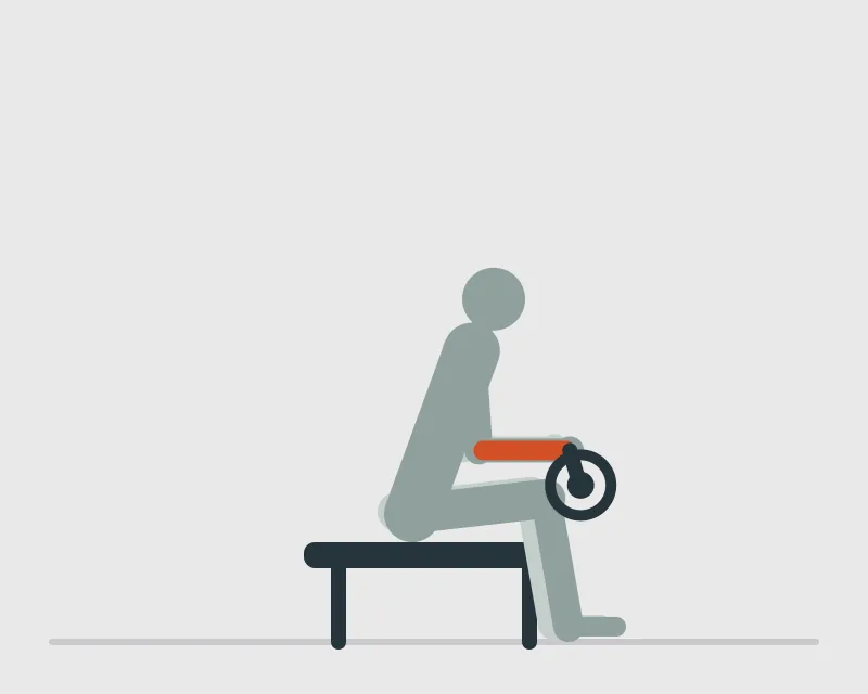 Seated Barbell Wrist Extension, start position