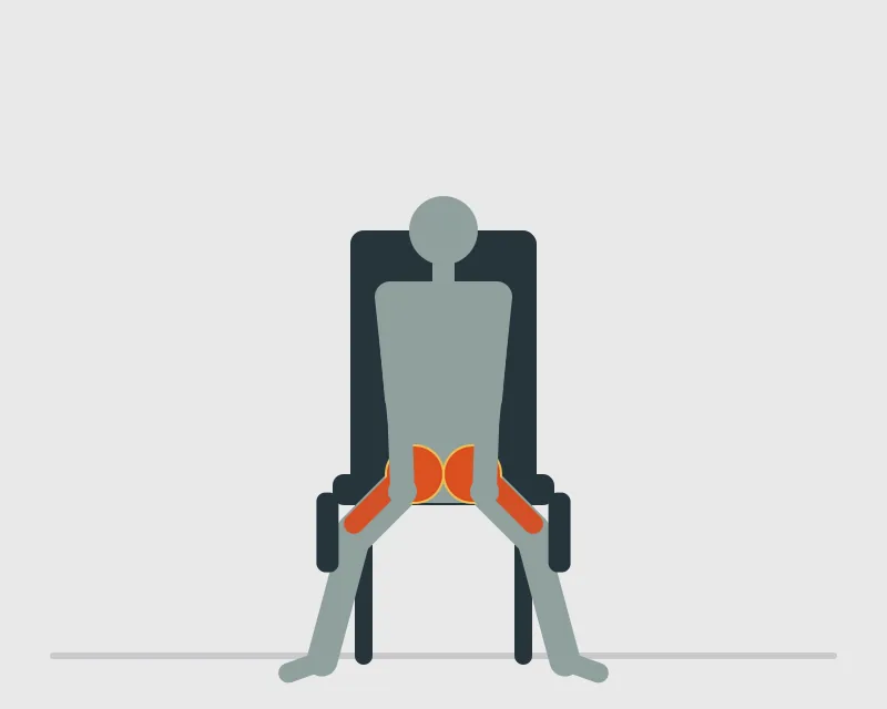 Seated Hip Abduction Machine, end position