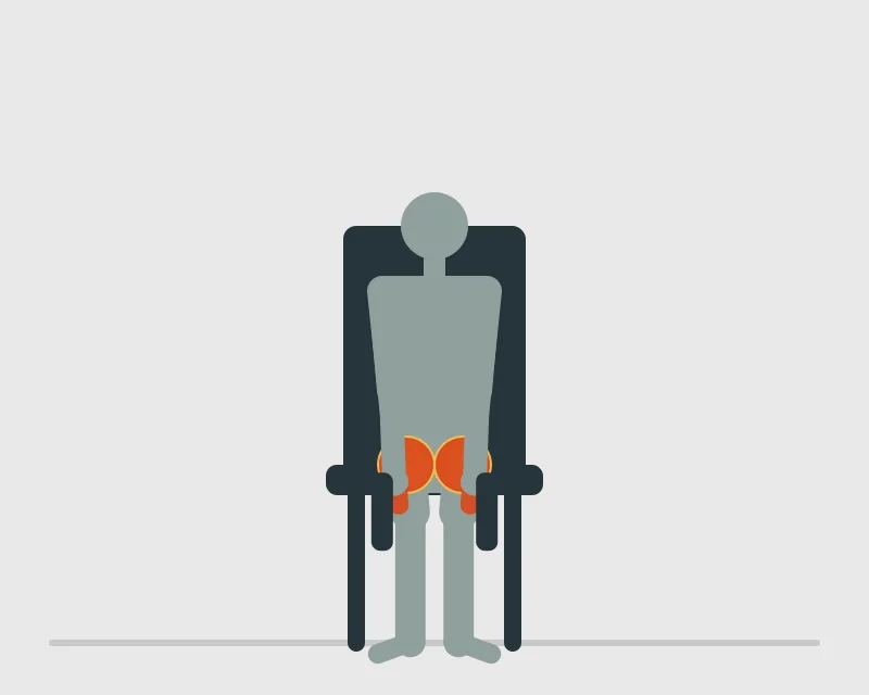 Seated Hip Abduction Machine, start position