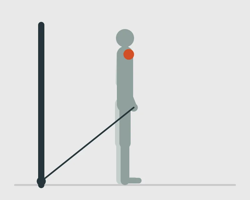 Single-Arm Cable Front Raise, start position