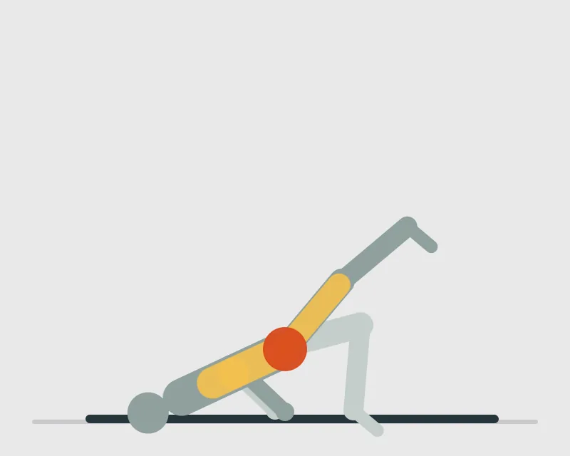 Single Leg Glute Bridge, end position