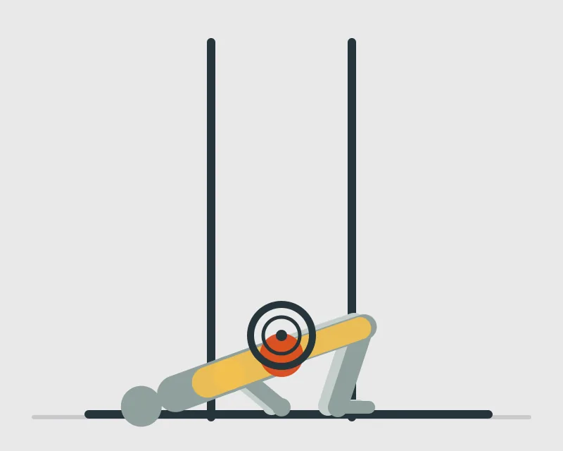 Smith Machine Frog Pump, end position