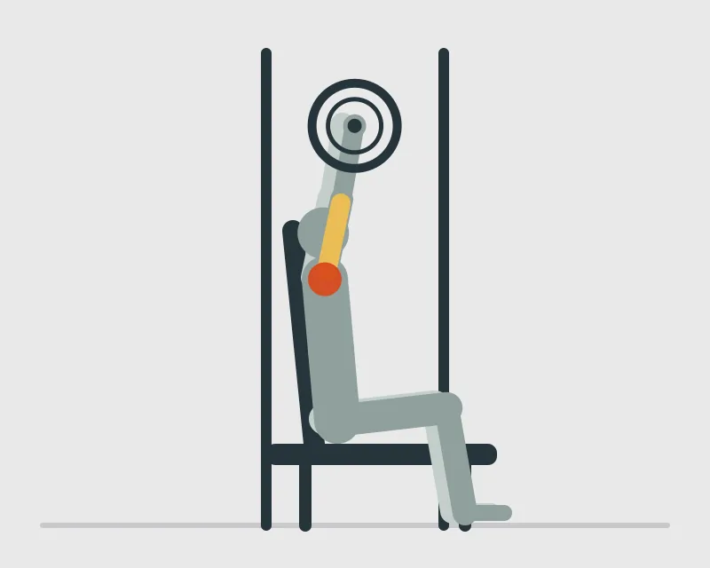 Smith Machine Shoulder Press, end position