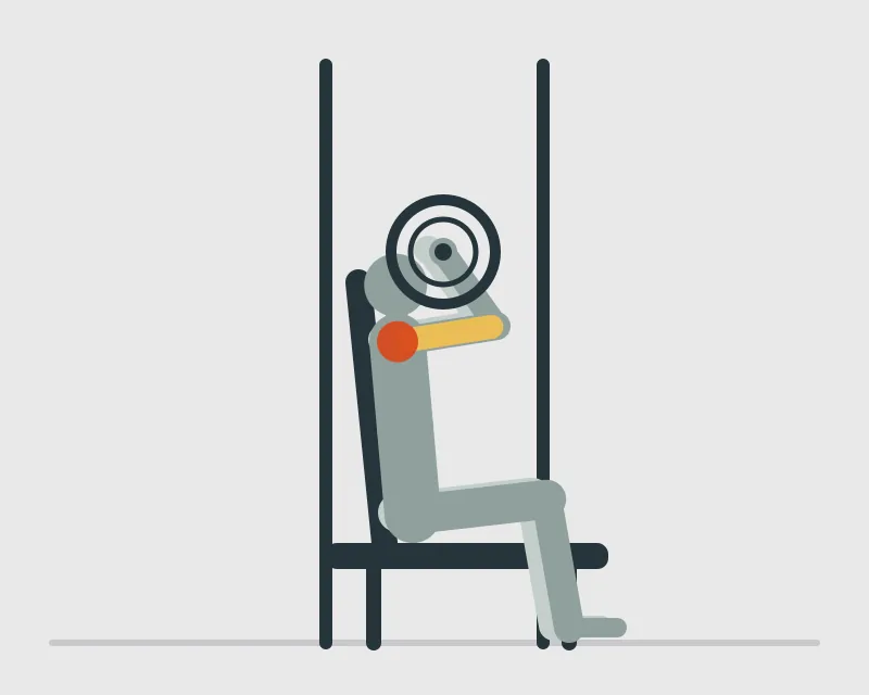 Smith Machine Shoulder Press, start position
