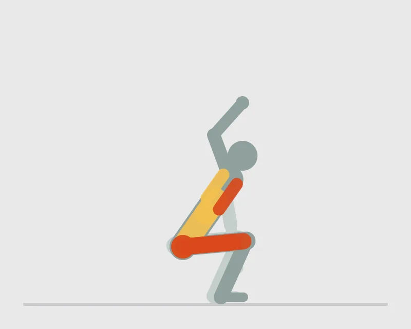 Squat Sit to Reach, end position
