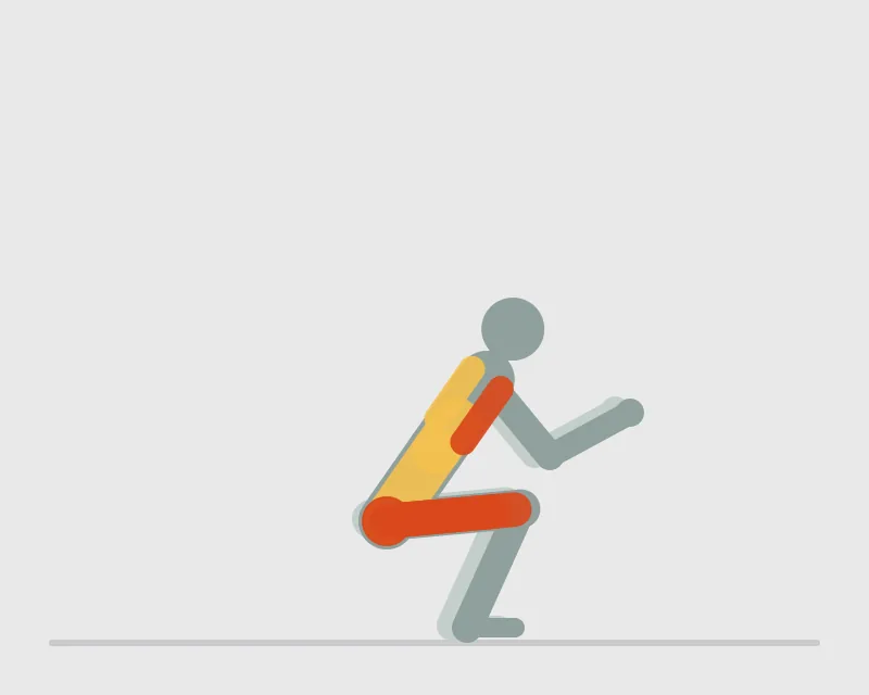 Squat Sit to Reach, start position