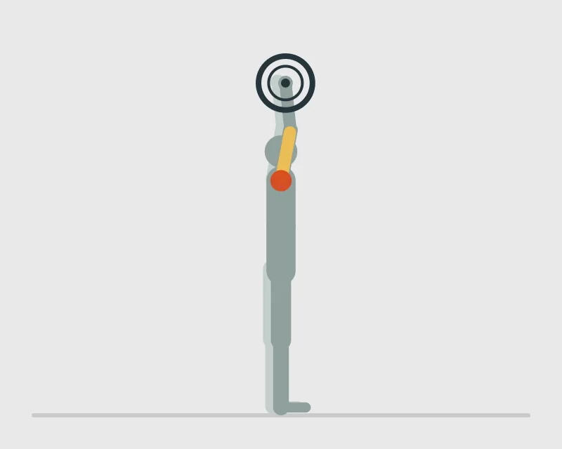Standing Barbell Shoulder Press, end position
