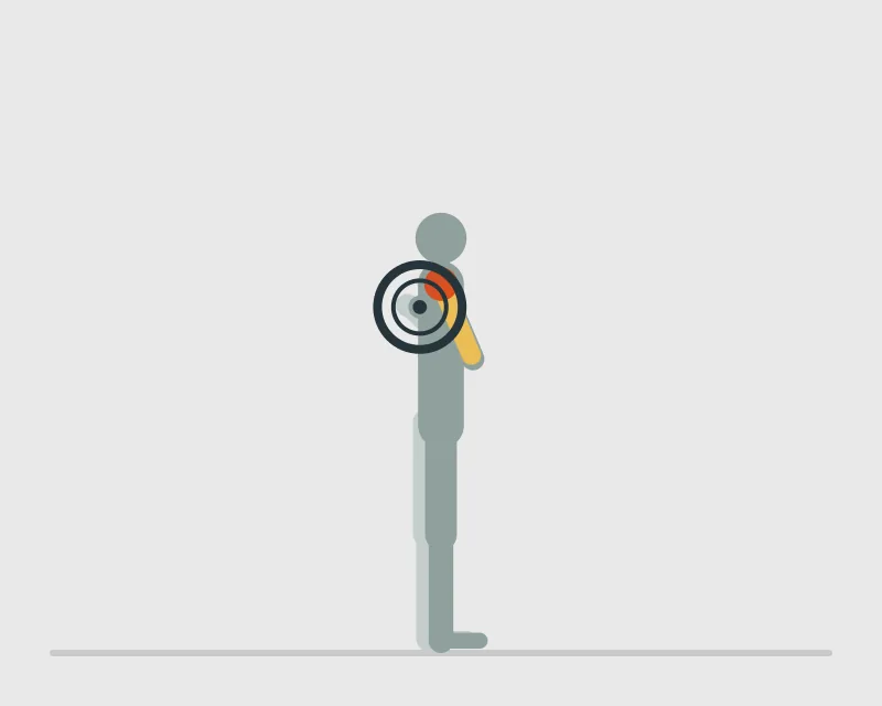 Standing Behind the Neck Barbell Shoulder Press, start position