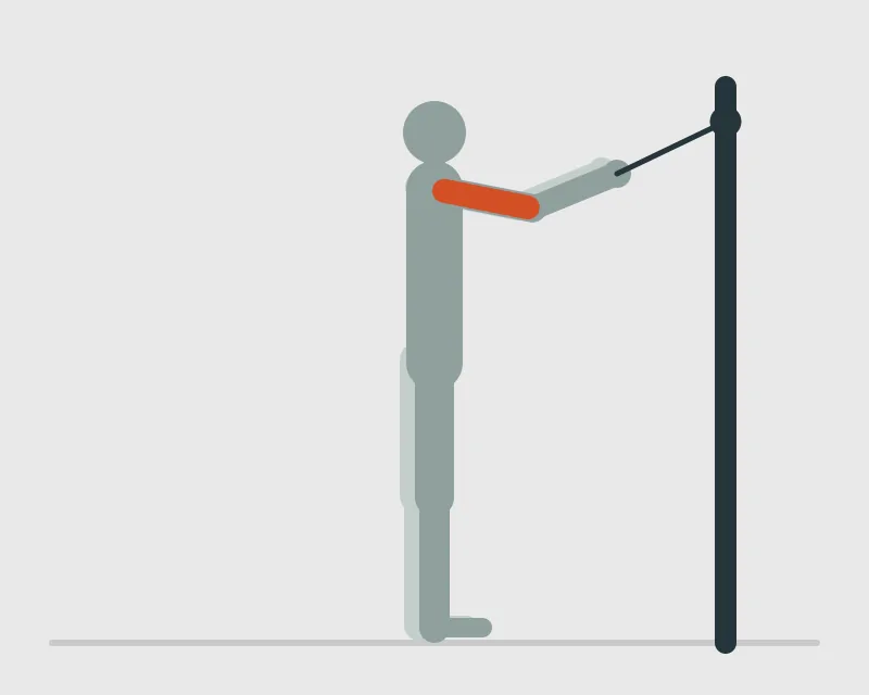 Standing High Pulley Cable Curl, start position