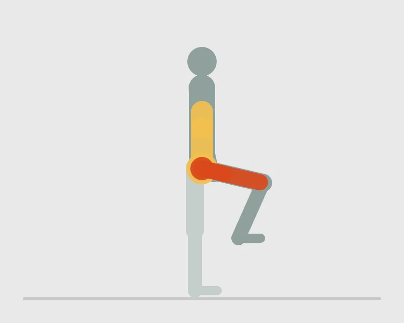 Standing Knee Raise, end position